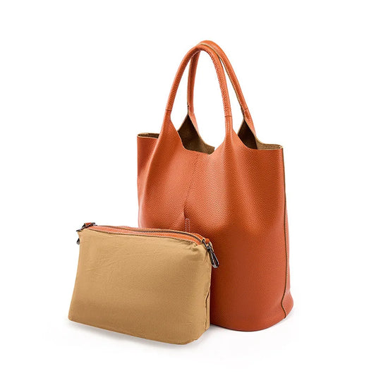 Zency Genuine Leather Large Tote Bag