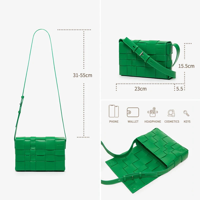 BAFELLI Woven Leather Box Crossbody Bag