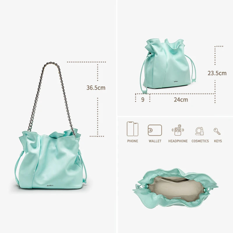BAFELLI Leather Bucket Shoulder Bag