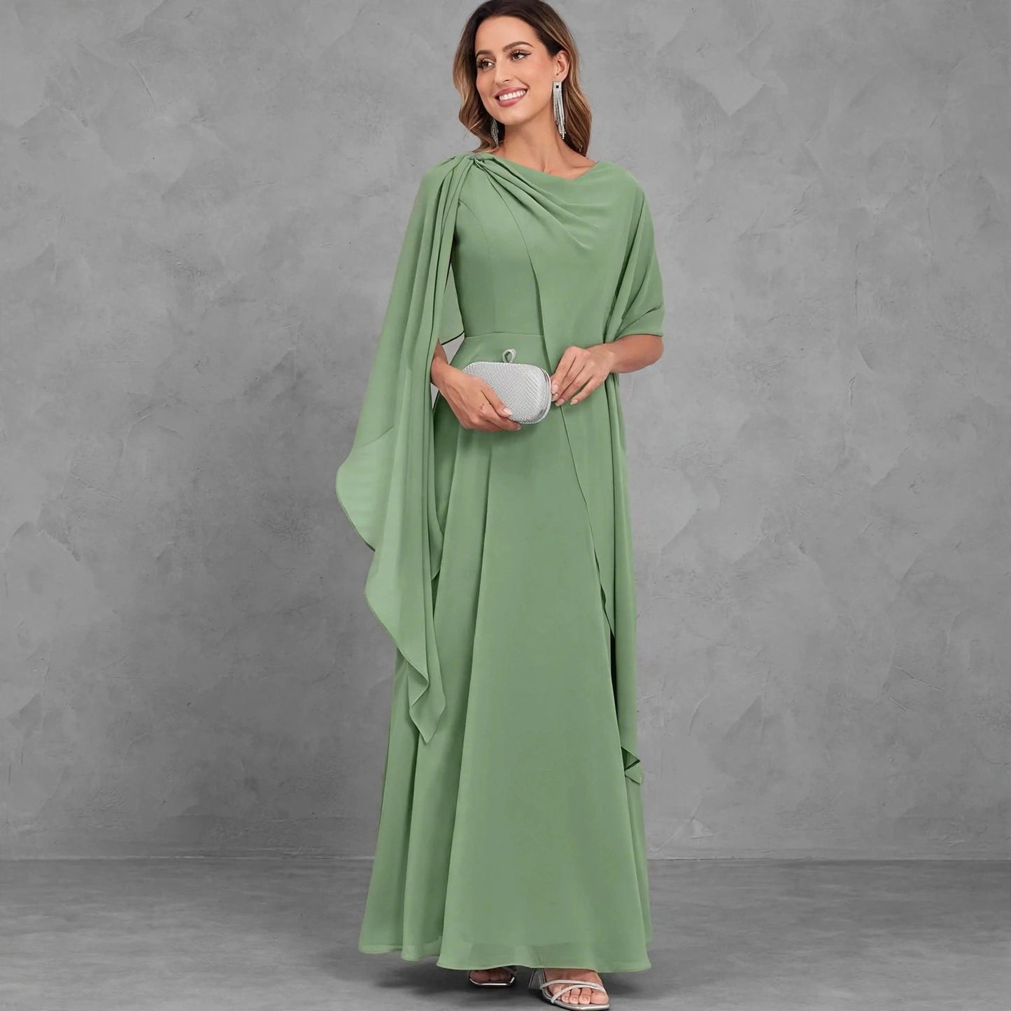 Scoop Neck Mother of the Bride Dresses Cape Shawl