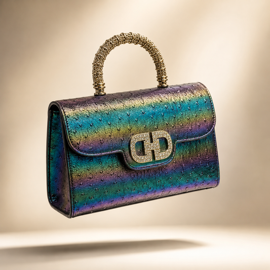 Ostrich Pattern Crossbody Handbag