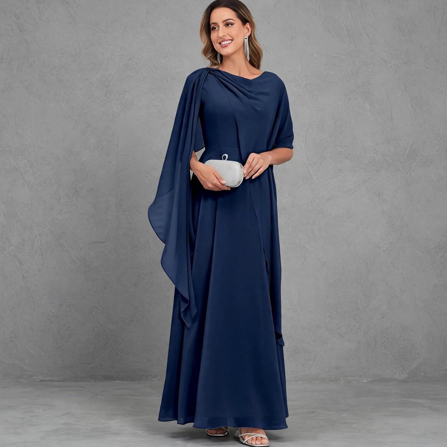 Scoop Neck Mother of the Bride Dresses Cape Shawl