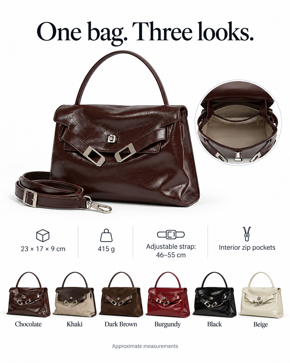 LA FESTIN Leather Tote Shoulder Bag