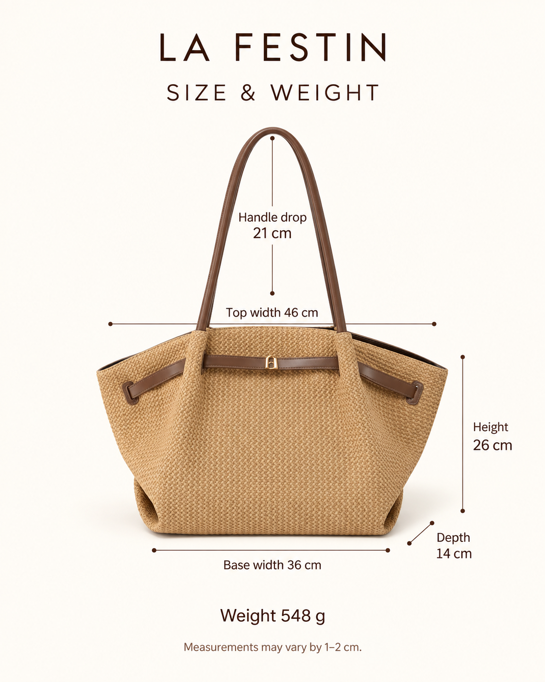 LA FESTIN Woven Tote Shoulder Bag