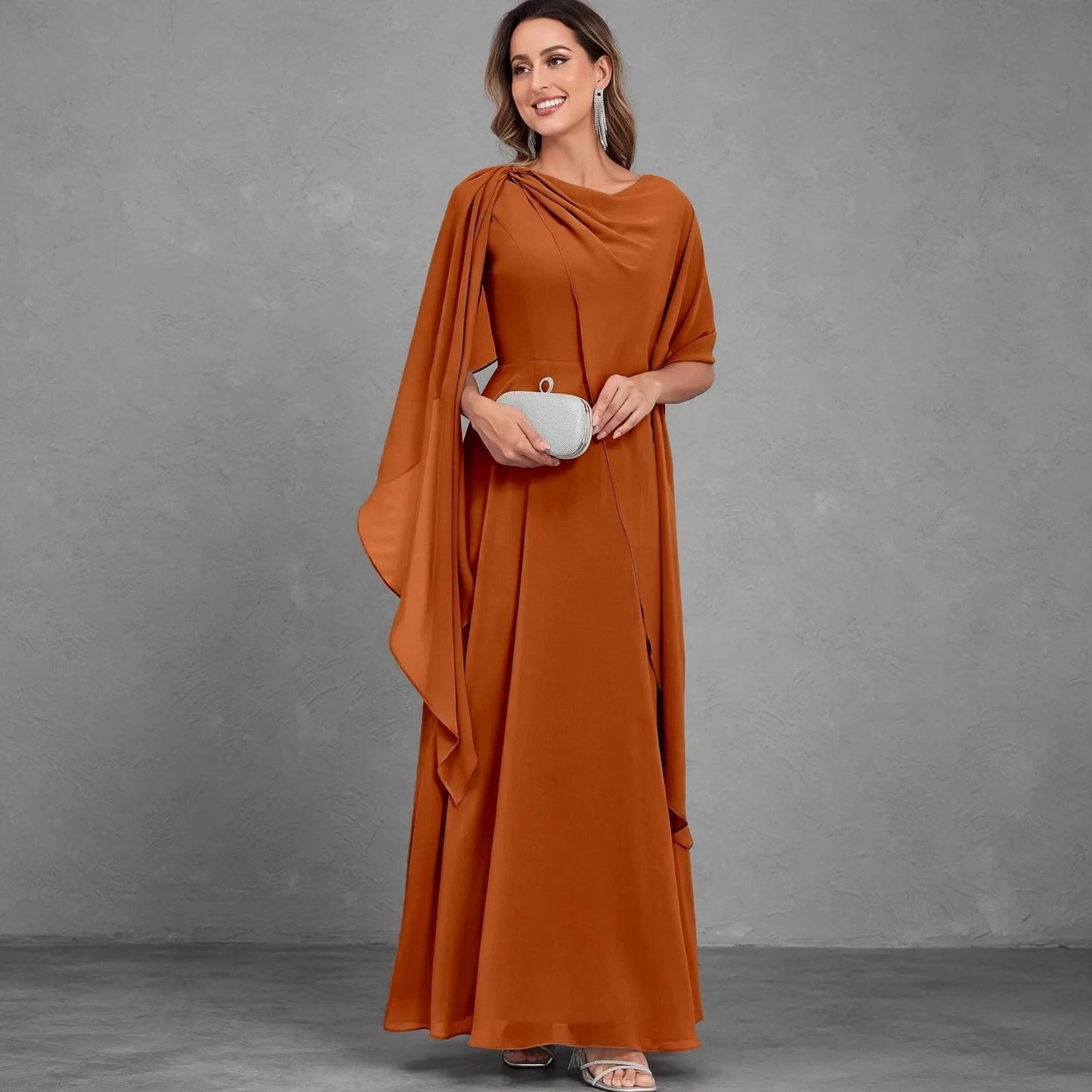 Scoop Neck Mother of the Bride Dresses Cape Shawl