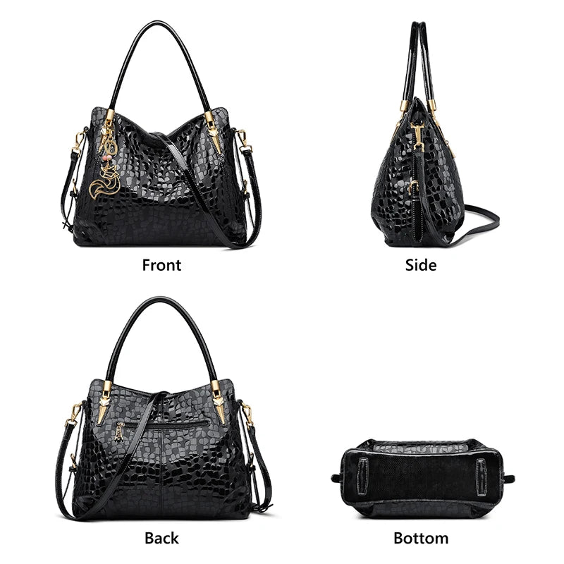 FOXER Women’s Large Sequin Leather Tote Bag