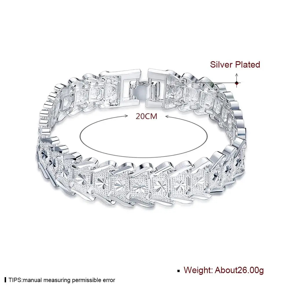 Wide Silver Bracelet