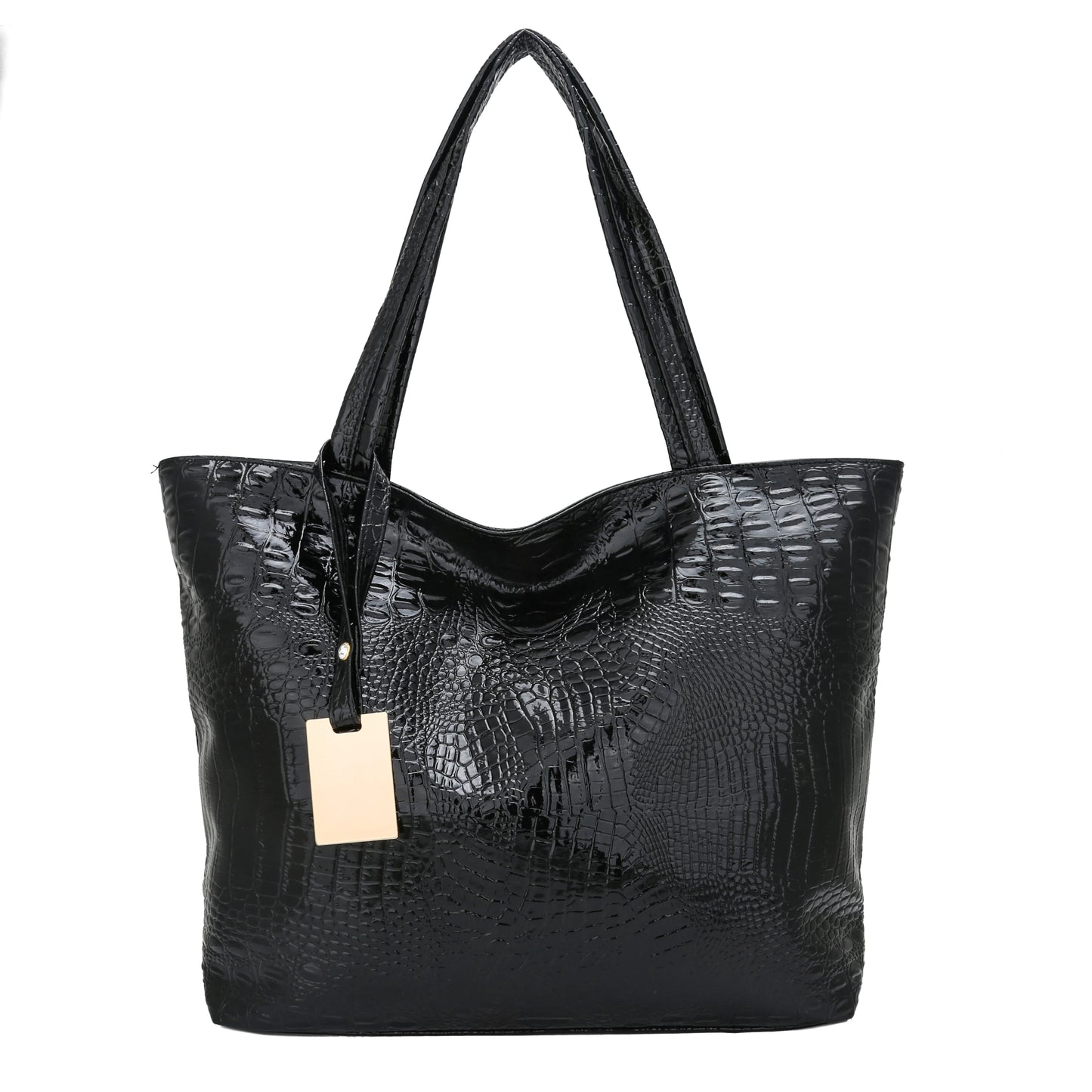 Crocodile Print PU Leather Tote Bag