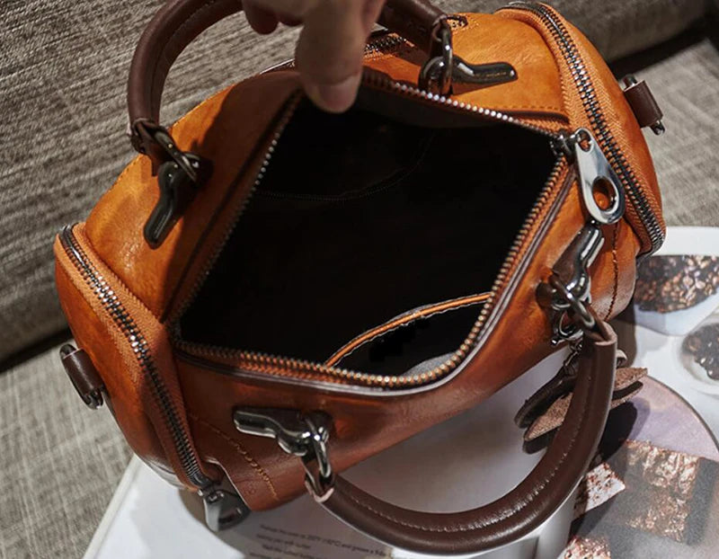 Flower Charm Boston Handbag