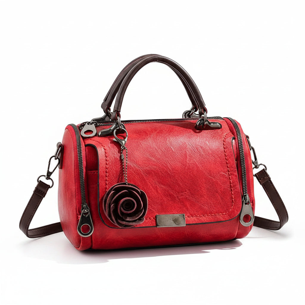 Flower Charm Boston Handbag