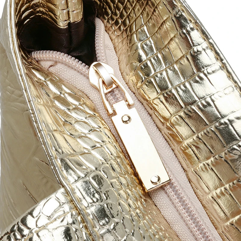 Crocodile Print PU Leather Tote Bag