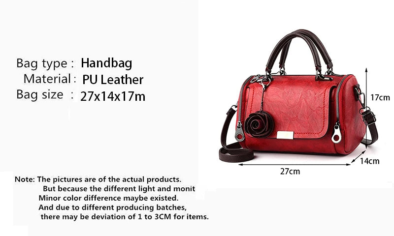 Flower Charm Boston Handbag