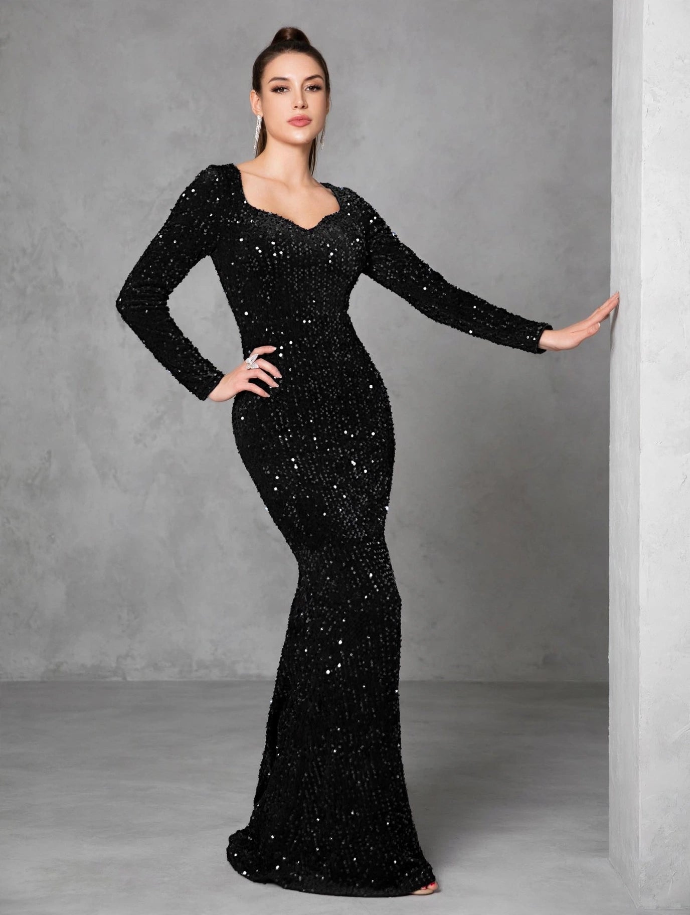 Burgundy Velvet Mermaid Evening Dress