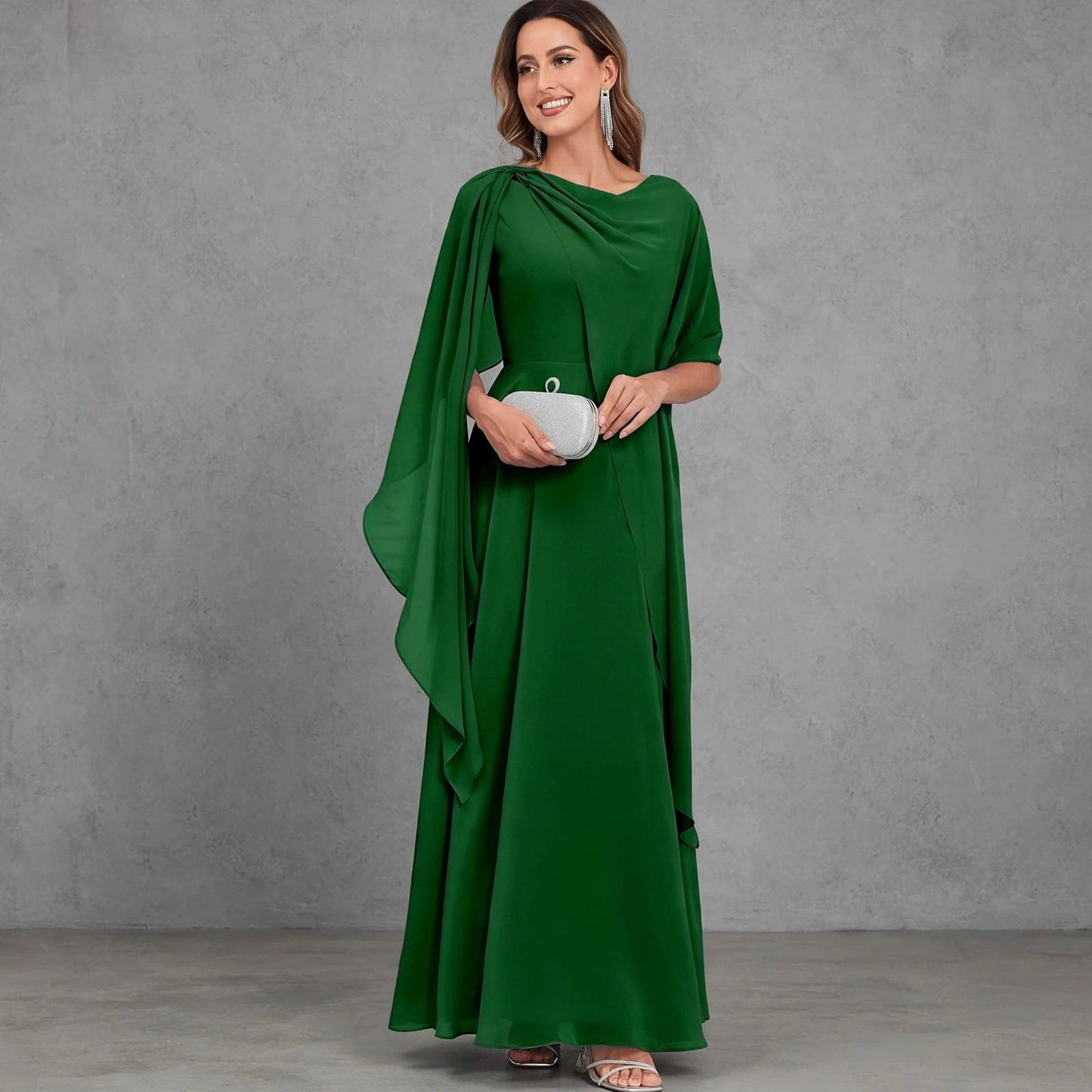 Scoop Neck Mother of the Bride Dresses Cape Shawl