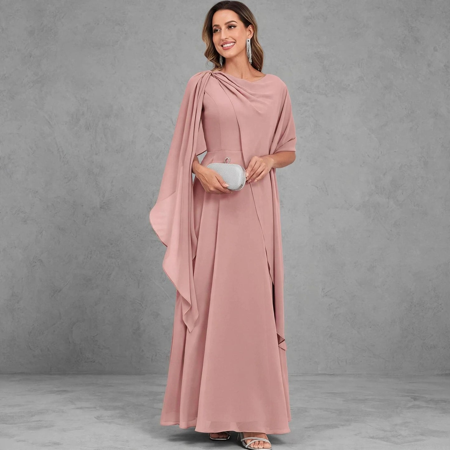 Scoop Neck Mother of the Bride Dresses Cape Shawl