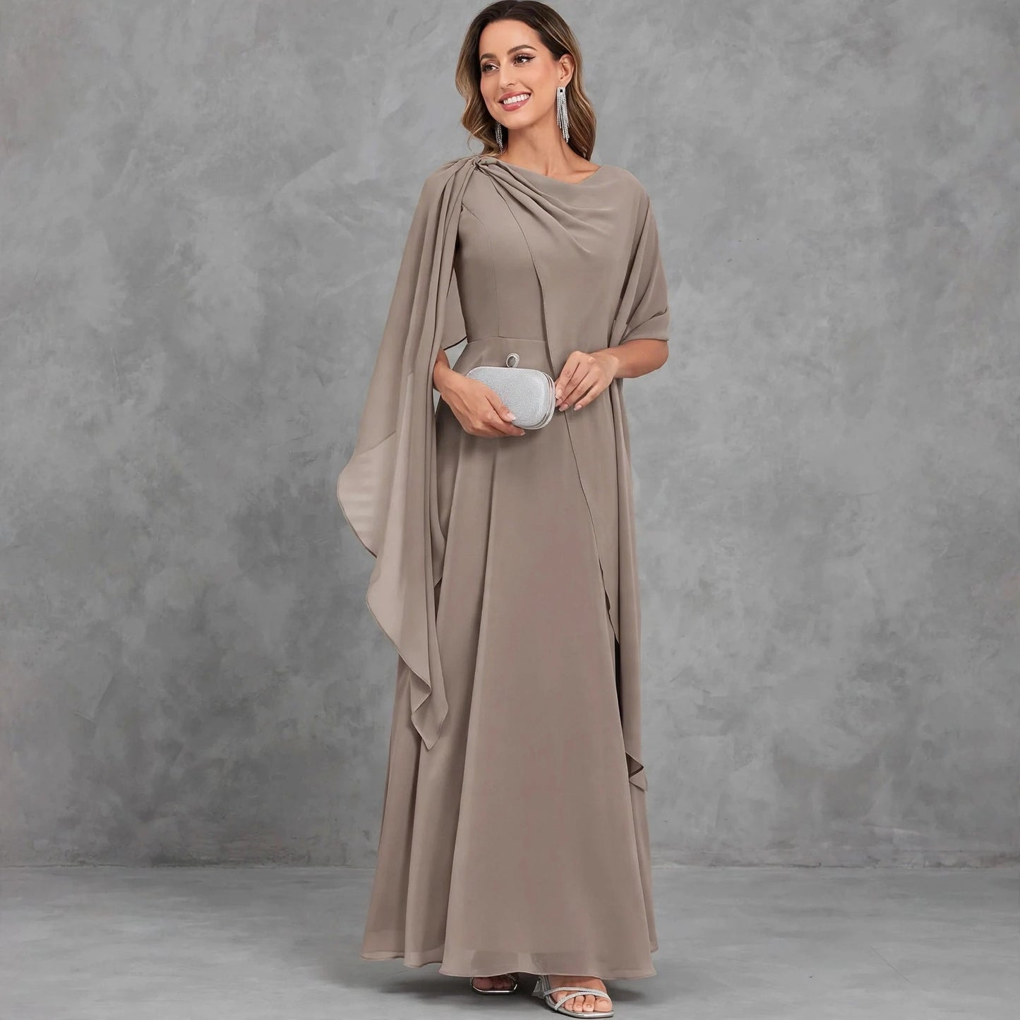 Scoop Neck Mother of the Bride Dresses Cape Shawl