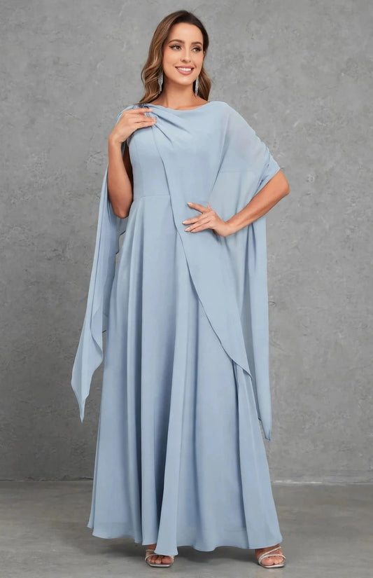 Scoop Neck Mother of the Bride Dresses Cape Shawl