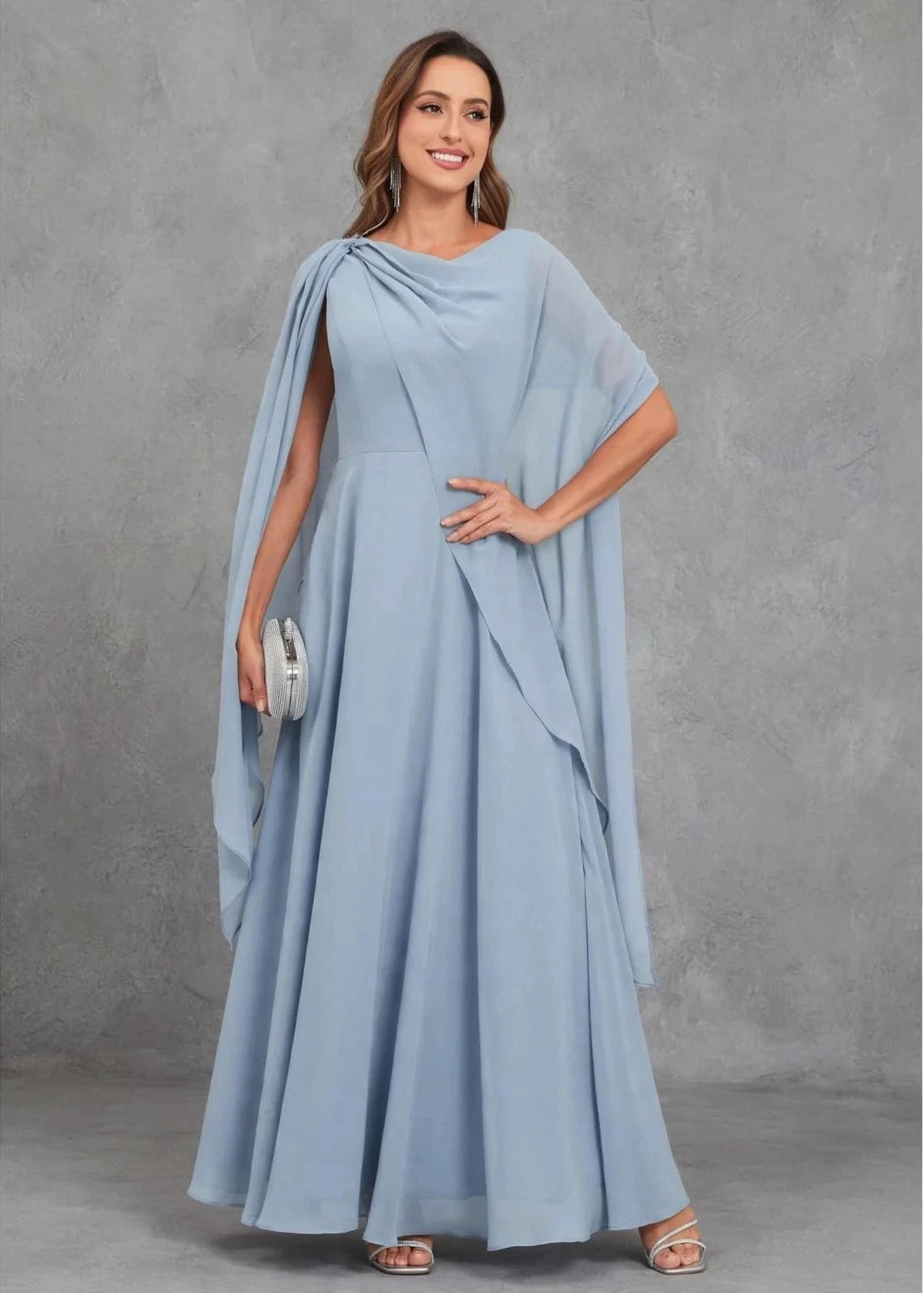 Scoop Neck Mother of the Bride Dresses Cape Shawl