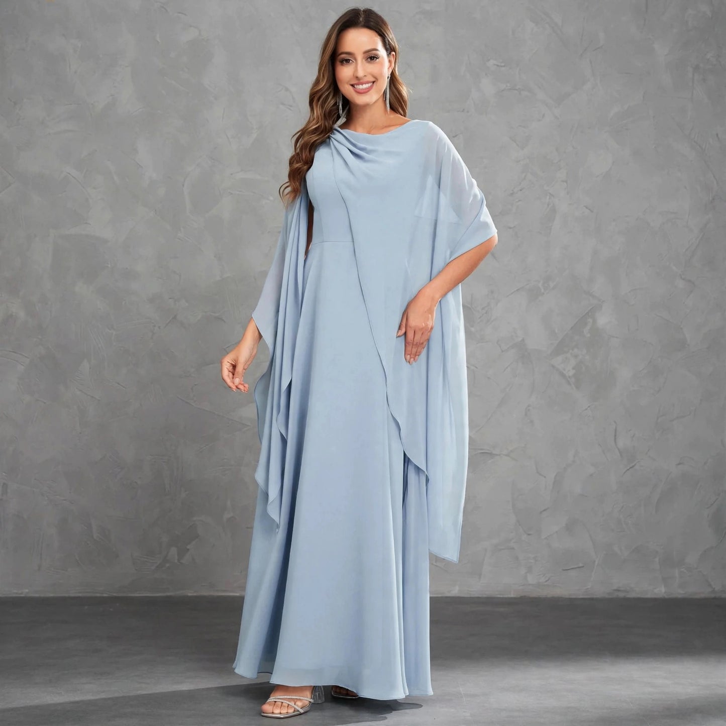 Scoop Neck Mother of the Bride Dresses Cape Shawl