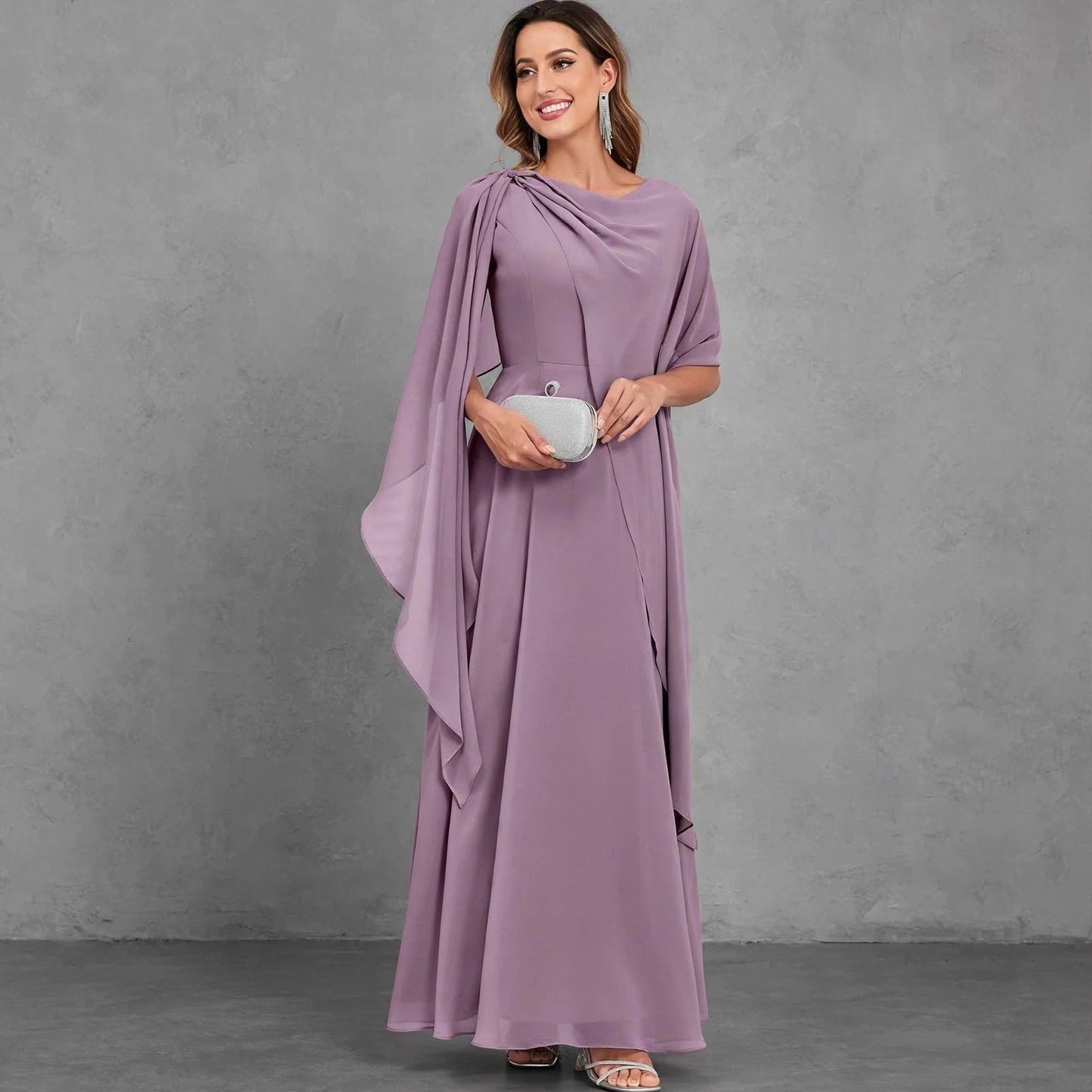 Scoop Neck Mother of the Bride Dresses Cape Shawl