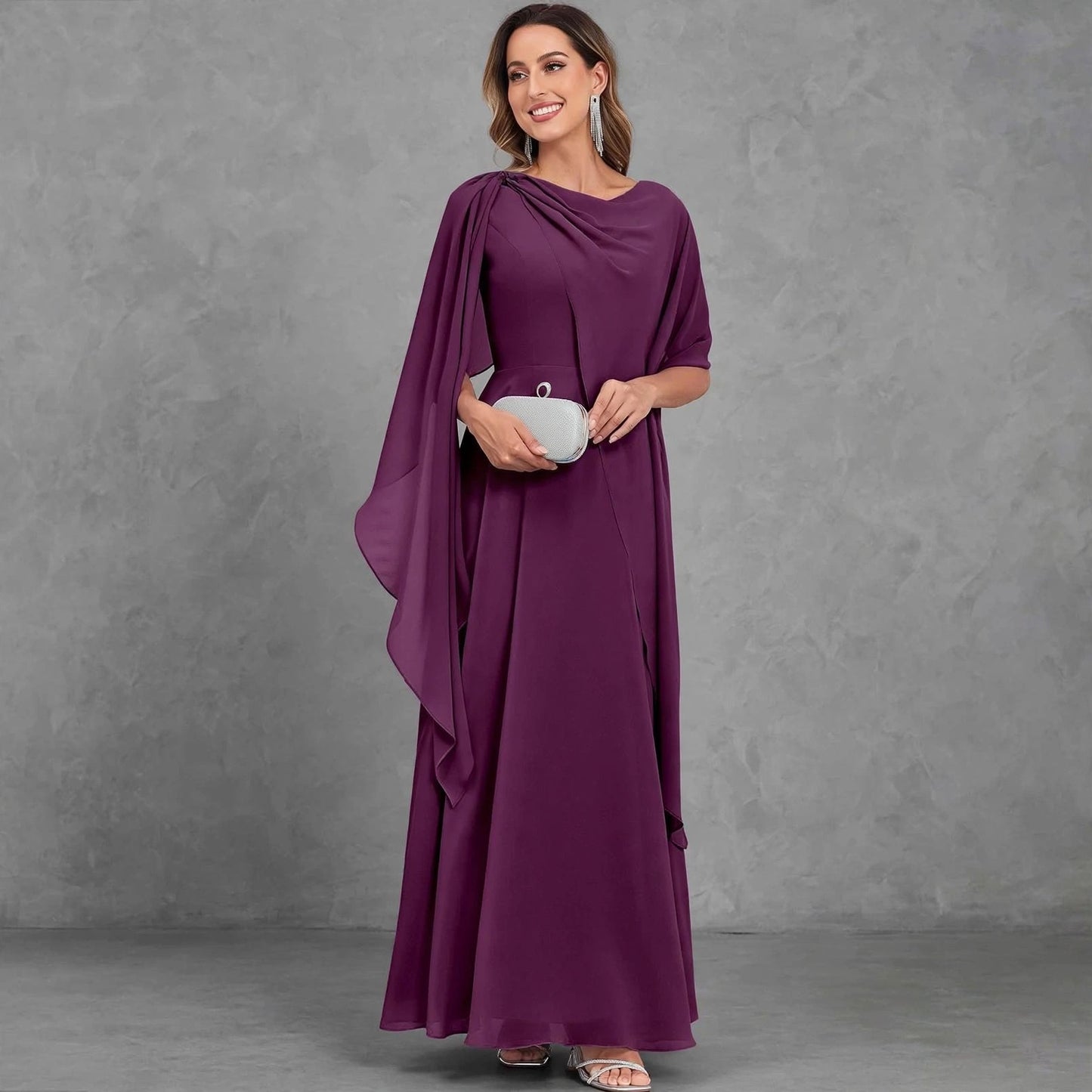 Scoop Neck Mother of the Bride Dresses Cape Shawl
