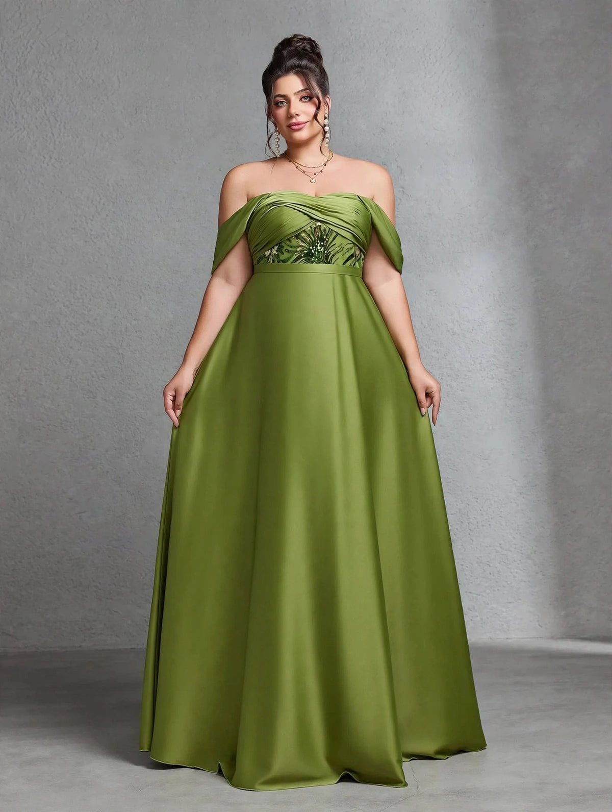Strapless Sequin Evening Gown