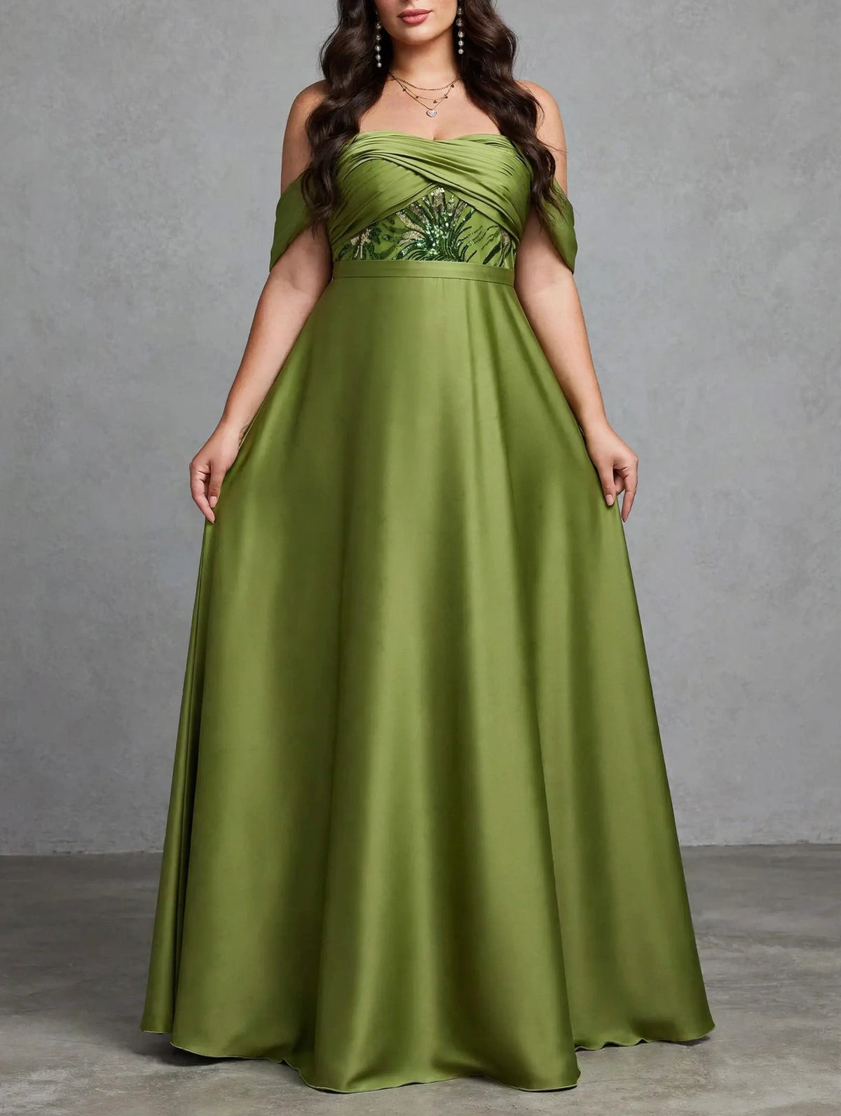 Strapless Sequin Evening Gown