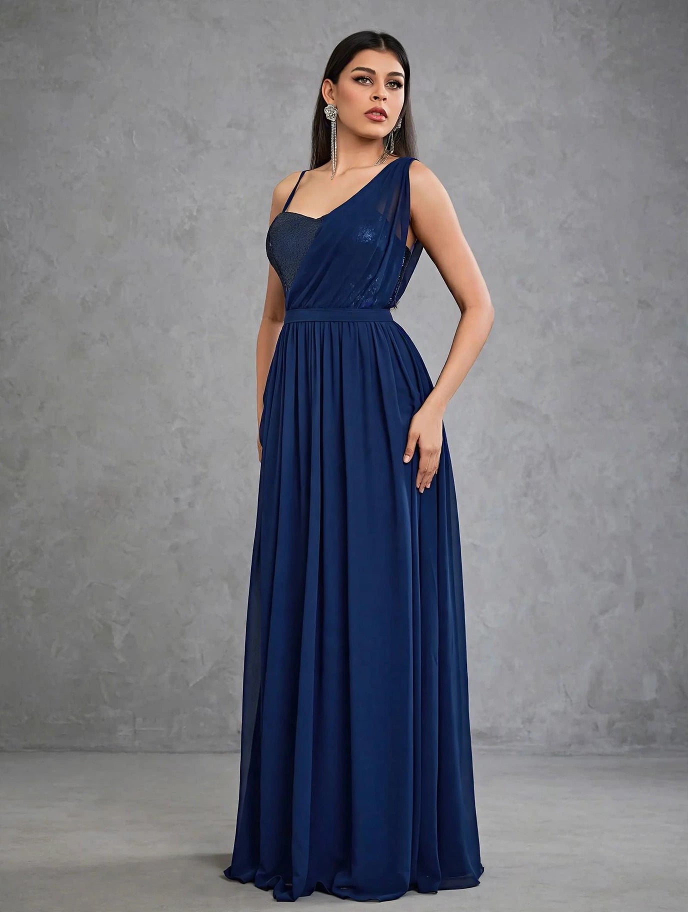 Strapless Sequin Off Shoulder Evening Dress