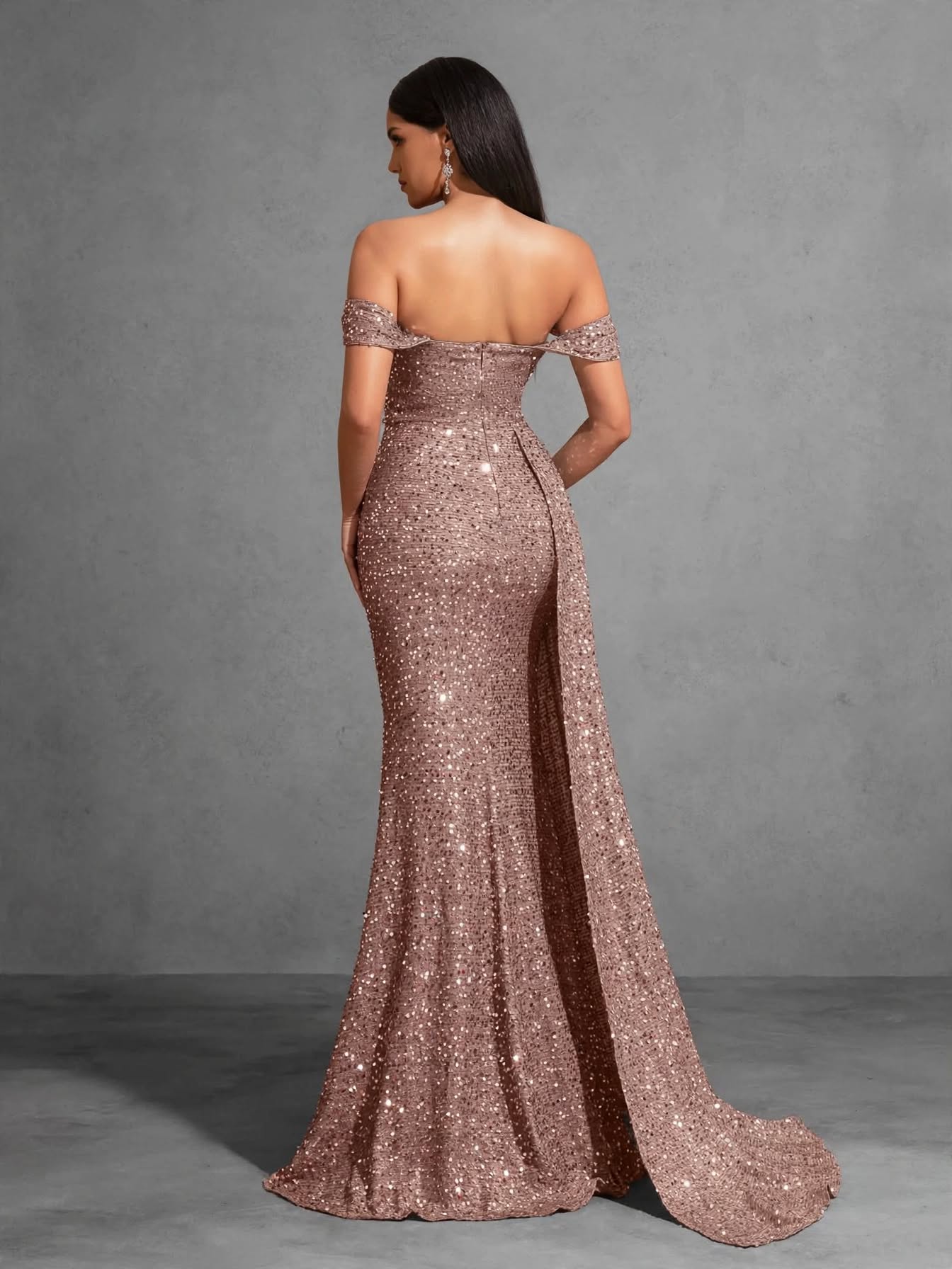 Off Shoulder Pleated Party Dress