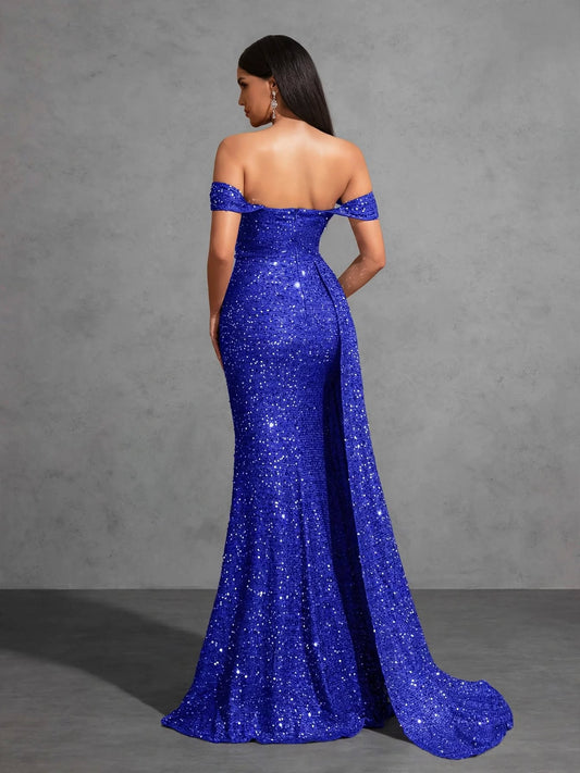 Off Shoulder Pleated Party Dress