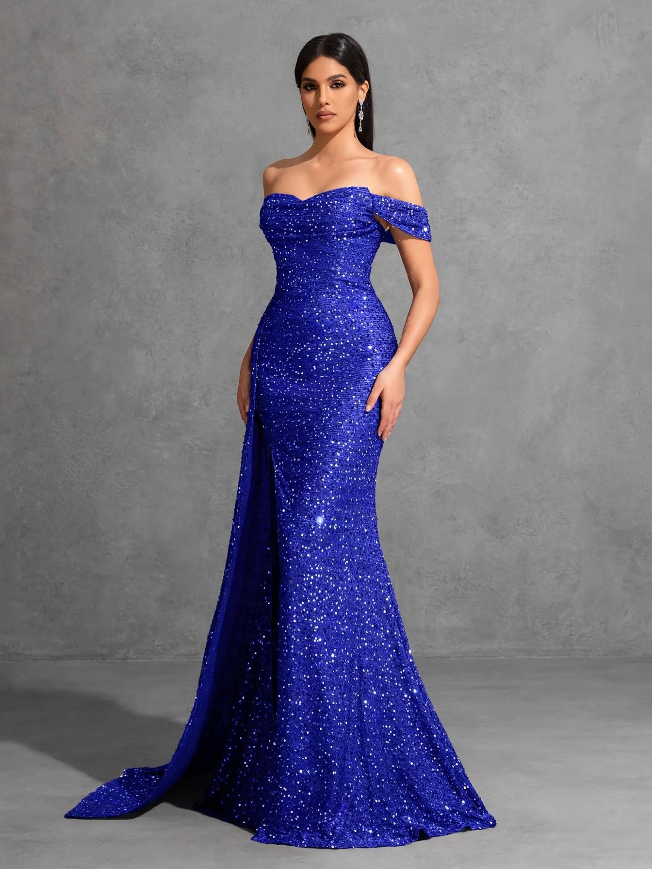 Off Shoulder Pleated Party Dress