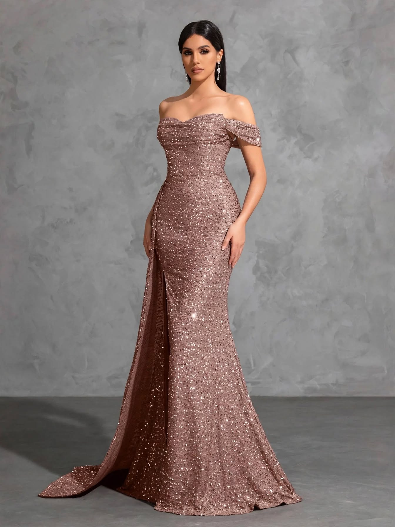 Off Shoulder Pleated Party Dress