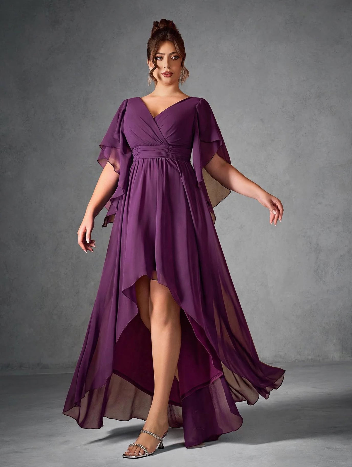 Pearl Chiffon High-Low Dress