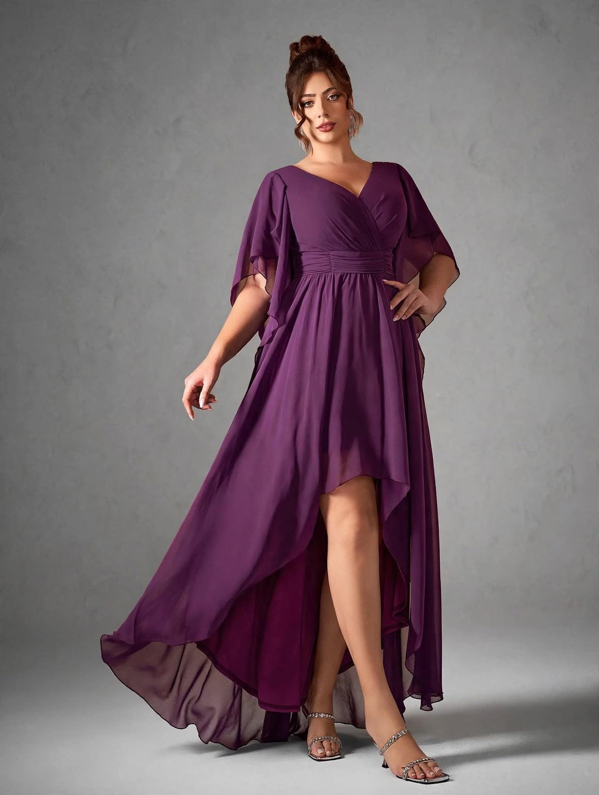 Pearl Chiffon High-Low Dress