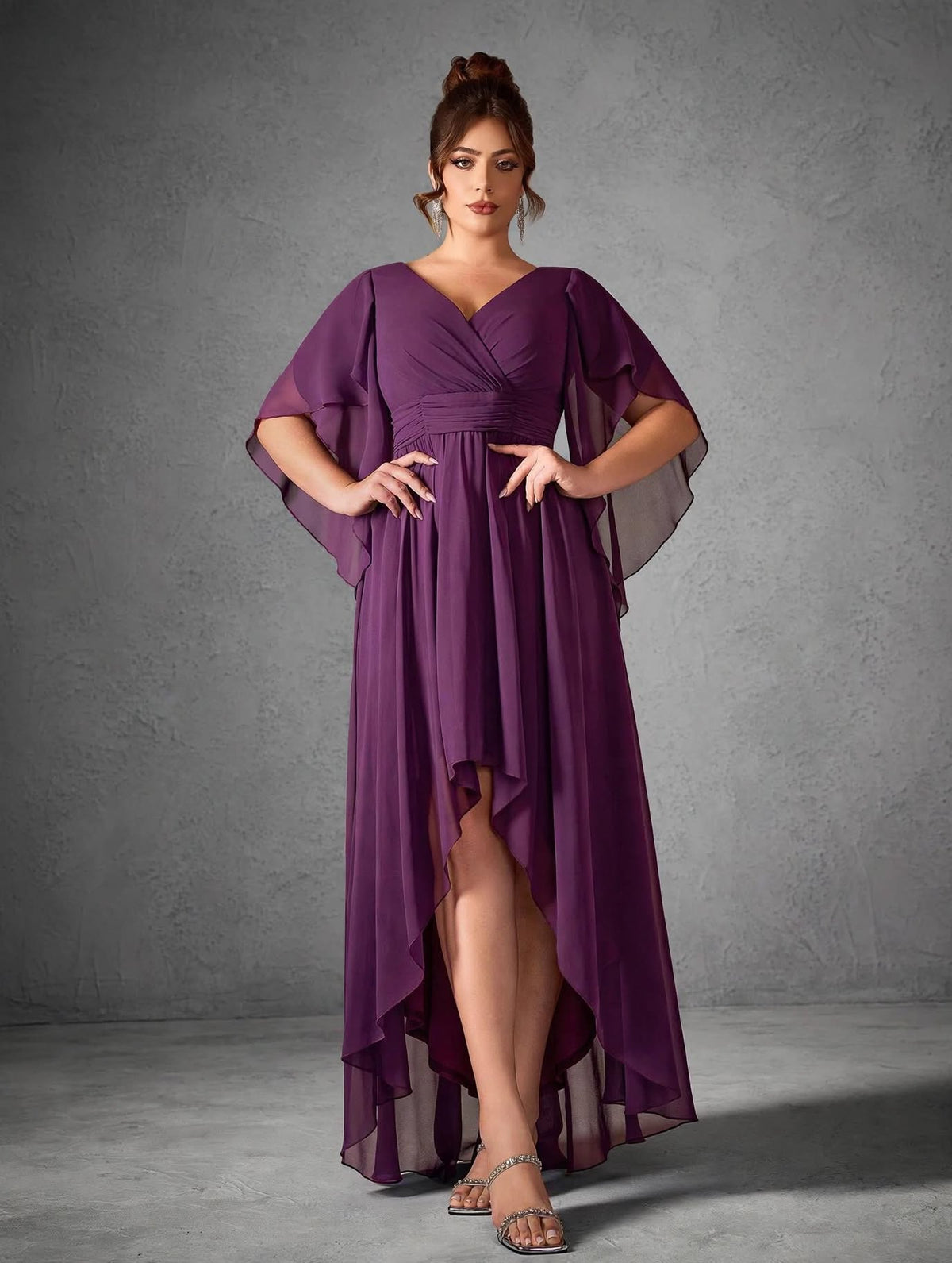 Pearl Chiffon High-Low Dress