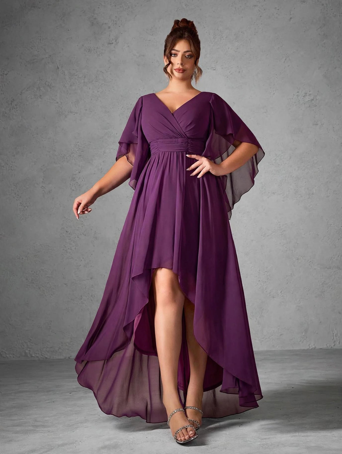 Pearl Chiffon High-Low Dress