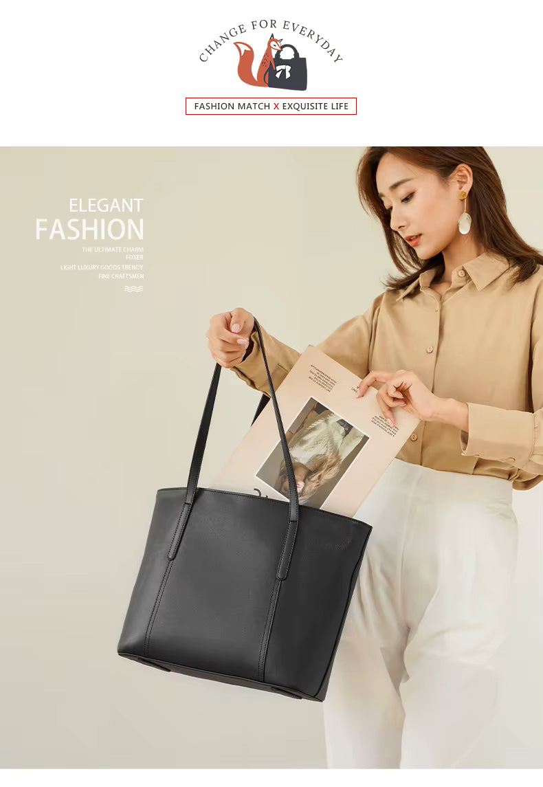 FOXER Large Leather Tote Bag