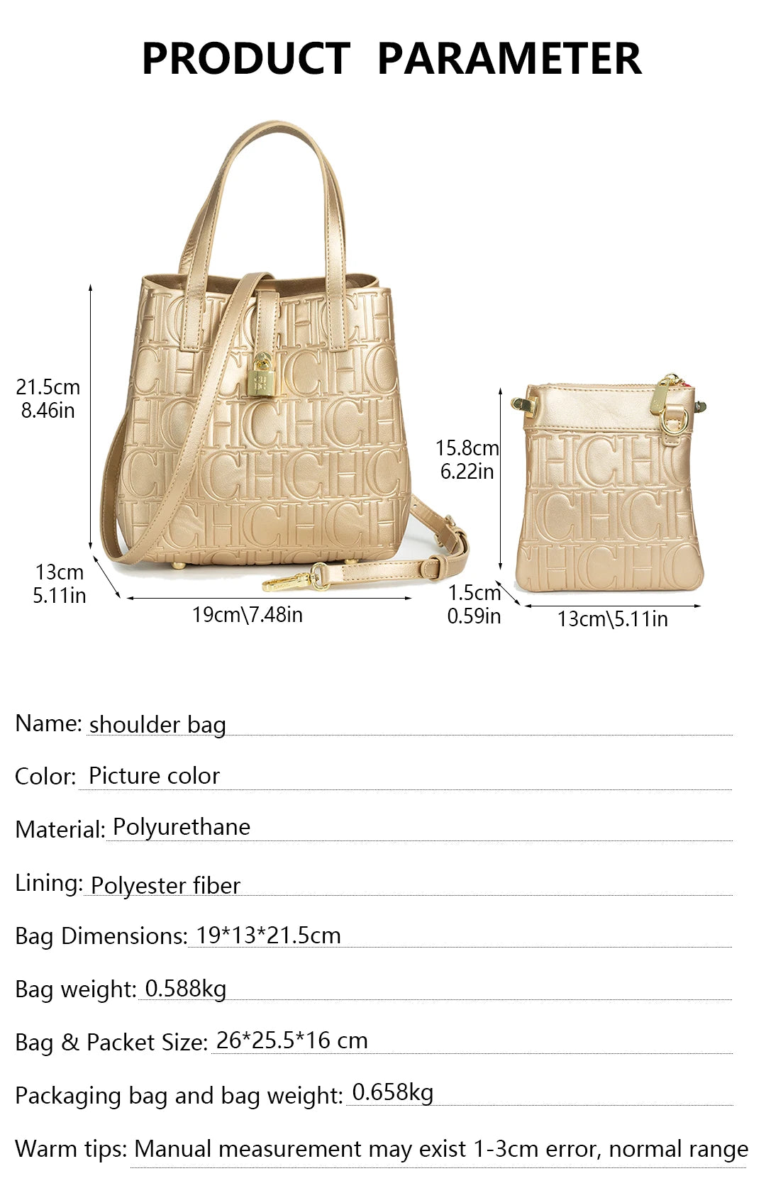 Classic PU Leather Bucket Tote Bag