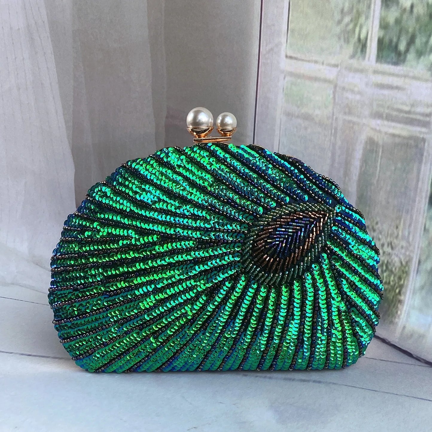 Retro Chinese Style Heavy Craft Beaded Embroidery Bag Evening