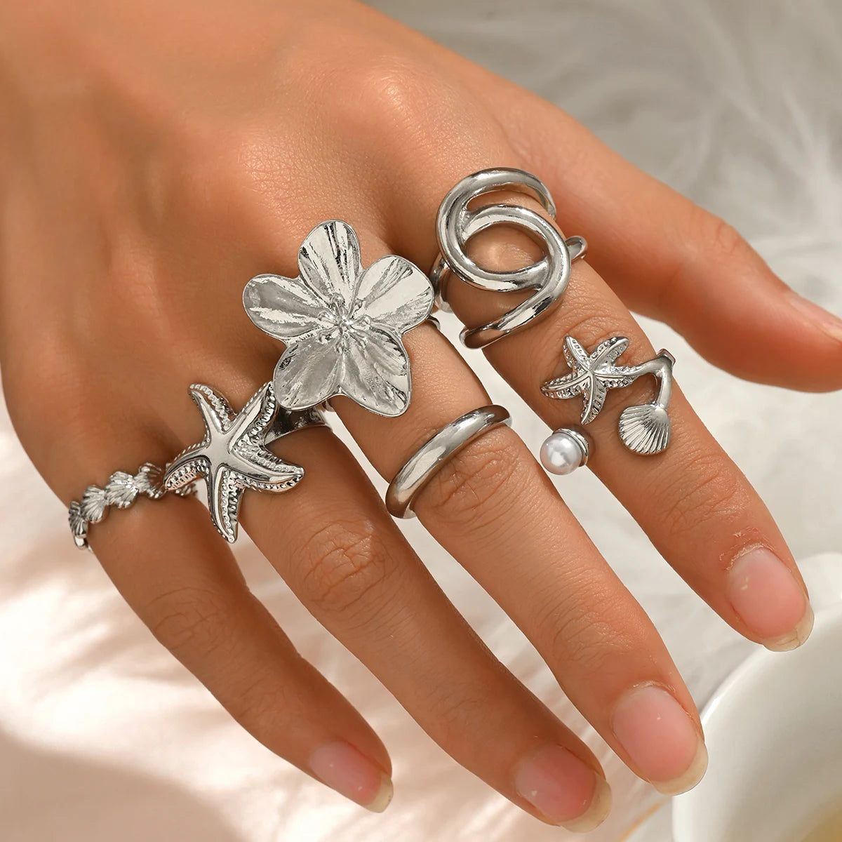 Coastal Charm Ring Set