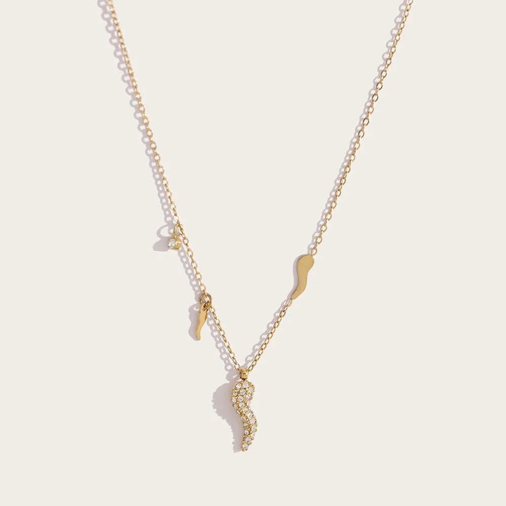 Cubic Zirconia Chili Pendant Necklace