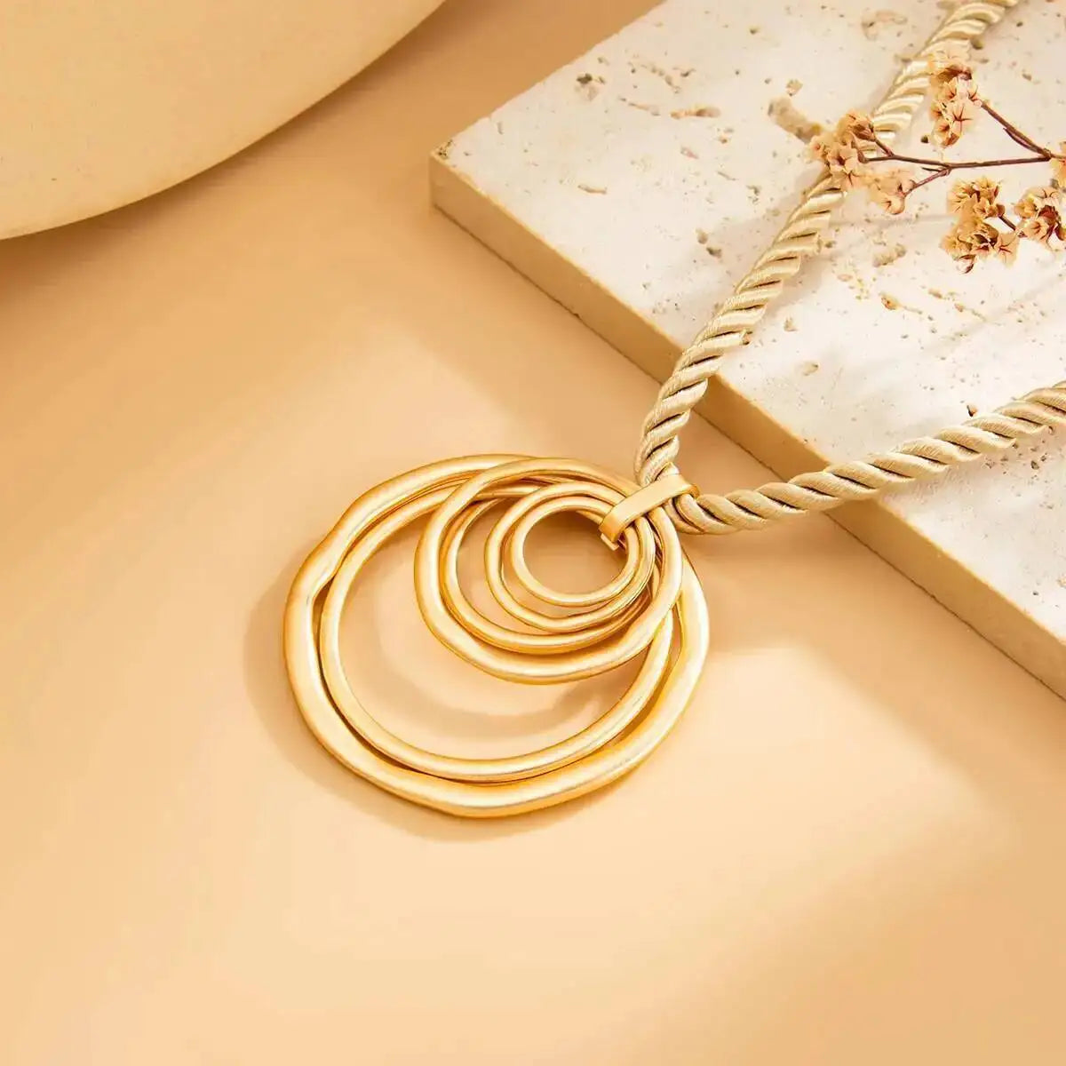 Geometric Square Pendant Necklace
