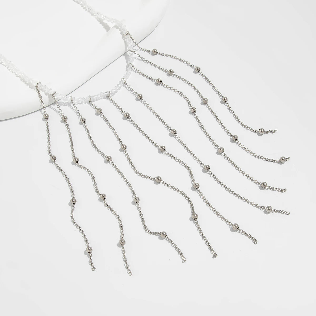 Pearl Tassel Choker Necklace