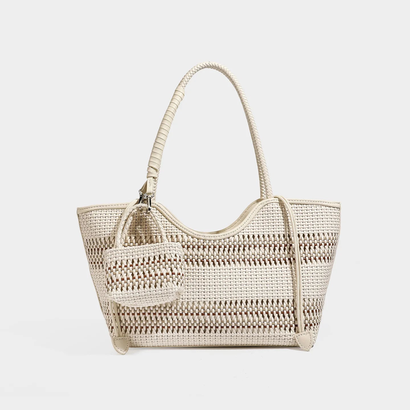 Braided Tote Shoulder Bag