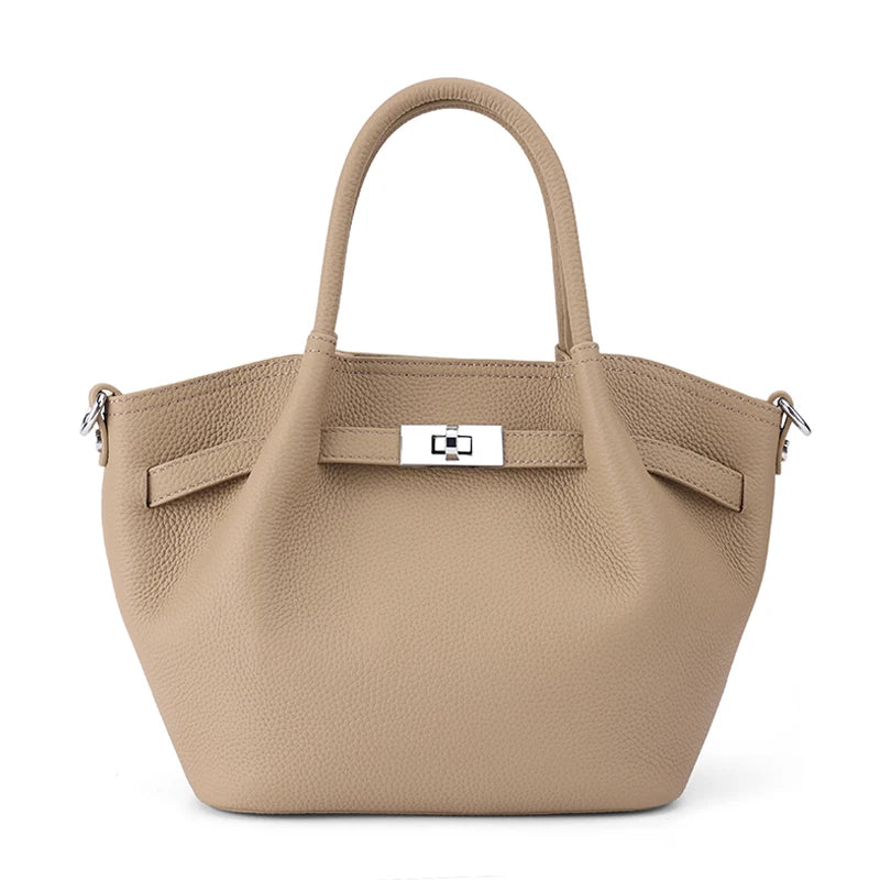 Genuine Leather Bucket Crossbody Bag