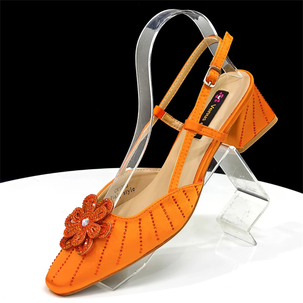 Party Shoes and Bag Heel Decoration Pure Elegant Flower