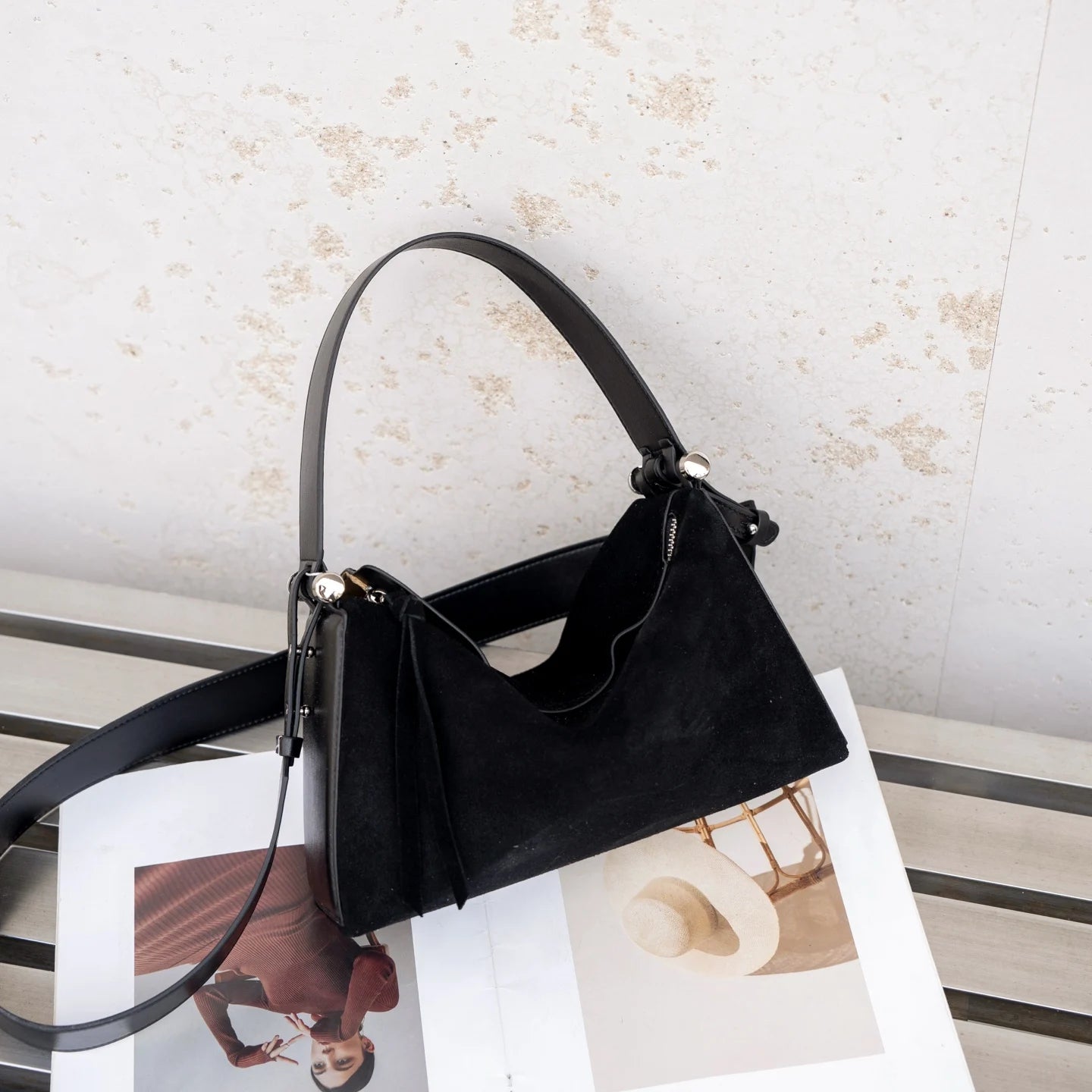 Genuine Leather Hobo Shoulder Bag