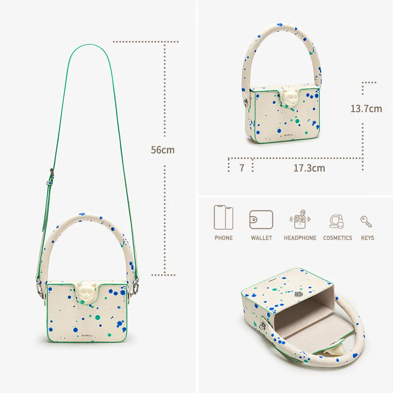 Genuine Leather Boxy Shoulder Bag