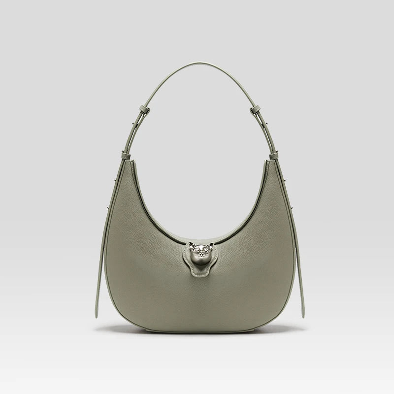 BAFELLI Cat Leather Hobo Shoulder Bag