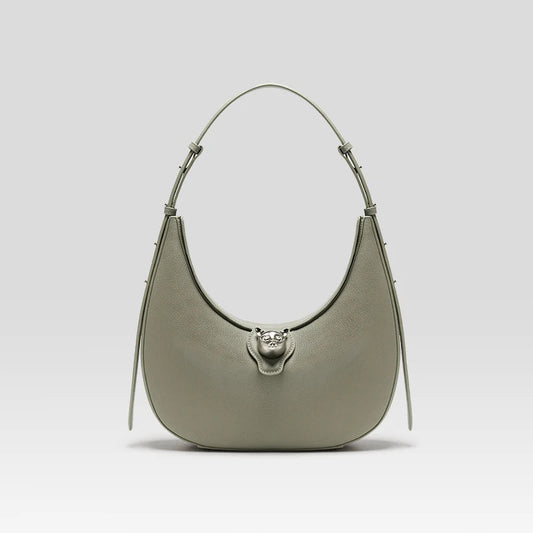 BAFELLI Cat Leather Hobo Shoulder Bag